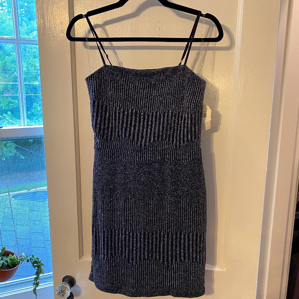 NWT Altar'd State Black and Silver Mini Dress